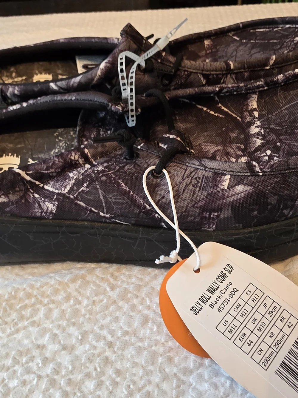 Hey Dude Jelly Roll Black/Camo Lightweight Slip-On Shoes 11 Nwt